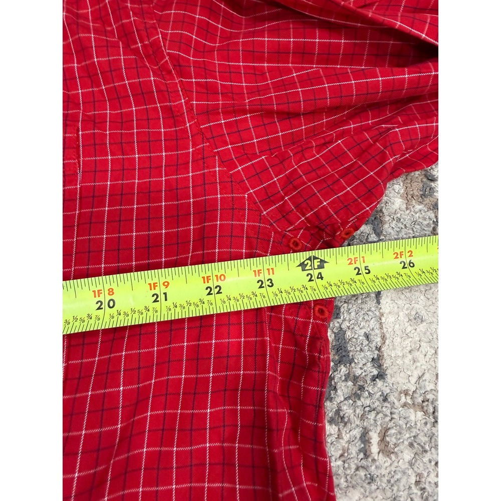 Ariat Pro Series Mens XL Red Grid Plaid Long Sleeve Western Button Down Shirt - Picture 5 of 8